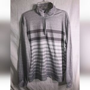 PGA Tour Gray and Dark Gray Patterned Quarter-Zip Pullover